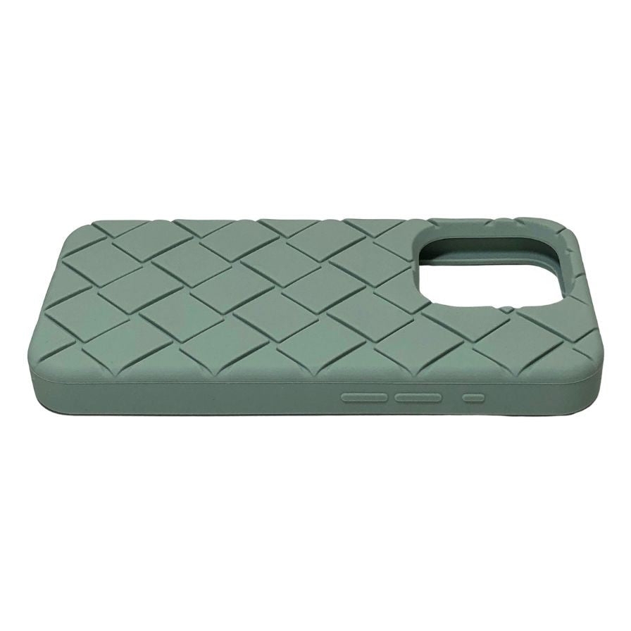 ボッテガヴェネタ iPhoneケース iPhone15Pro ラバー イントレチャート グリーン系 BOTTEGA VENETA【AFI27】【中古】