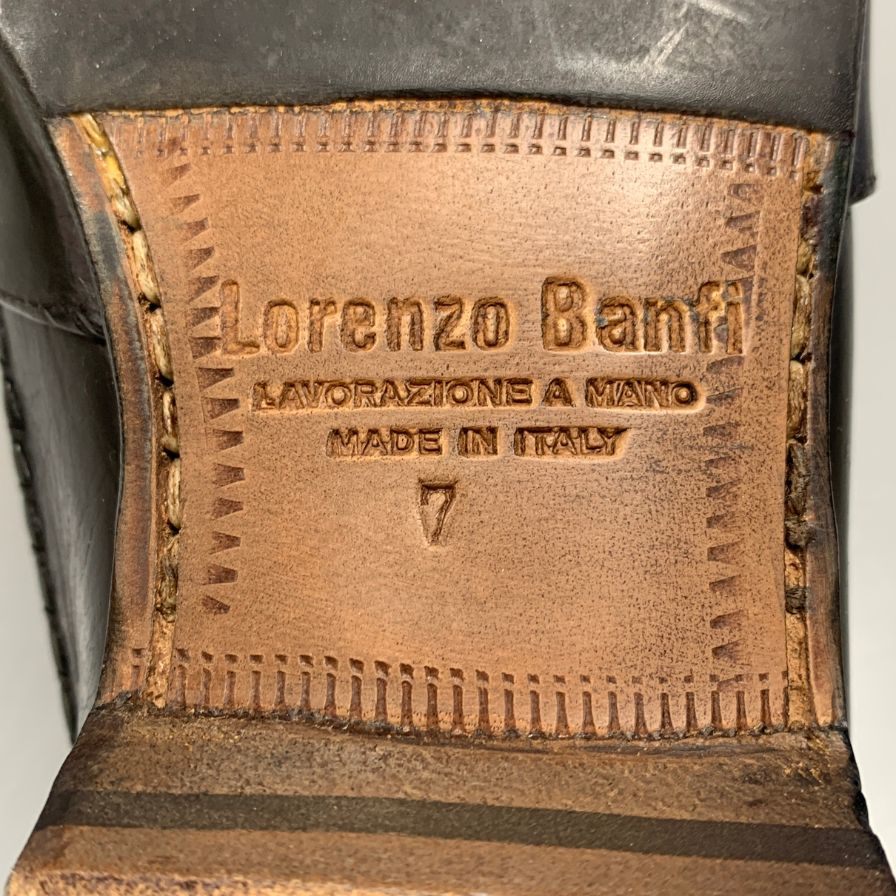 ロレンツォ バンフィ ローファー ブラック サイズ7 メンズ Lorenzo Banfi 約25.5cm【AFC41-2】