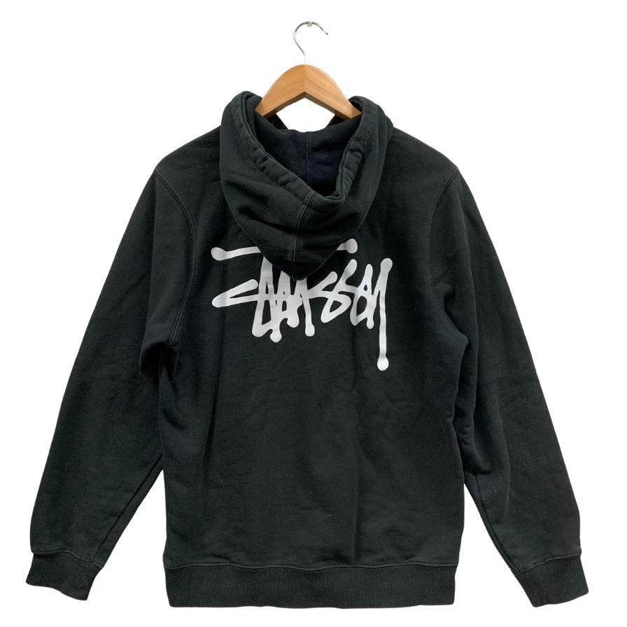 中古◆ステューシー プルオーバーパーカー ロゴ サイズS ブラック系 Stussy 【AFB14】