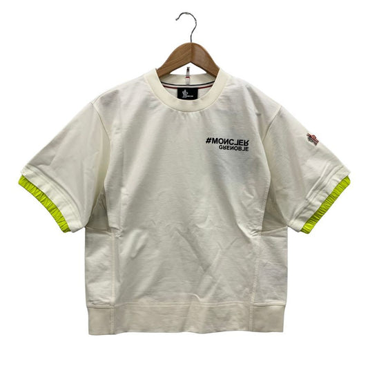 新品同様◆モンクレール 22SS グルノーブルライン 半袖Tシャツ ナイロンリブ メンズ サイズM ホワイト MONCLER MANICA CORTA 【AFB35】