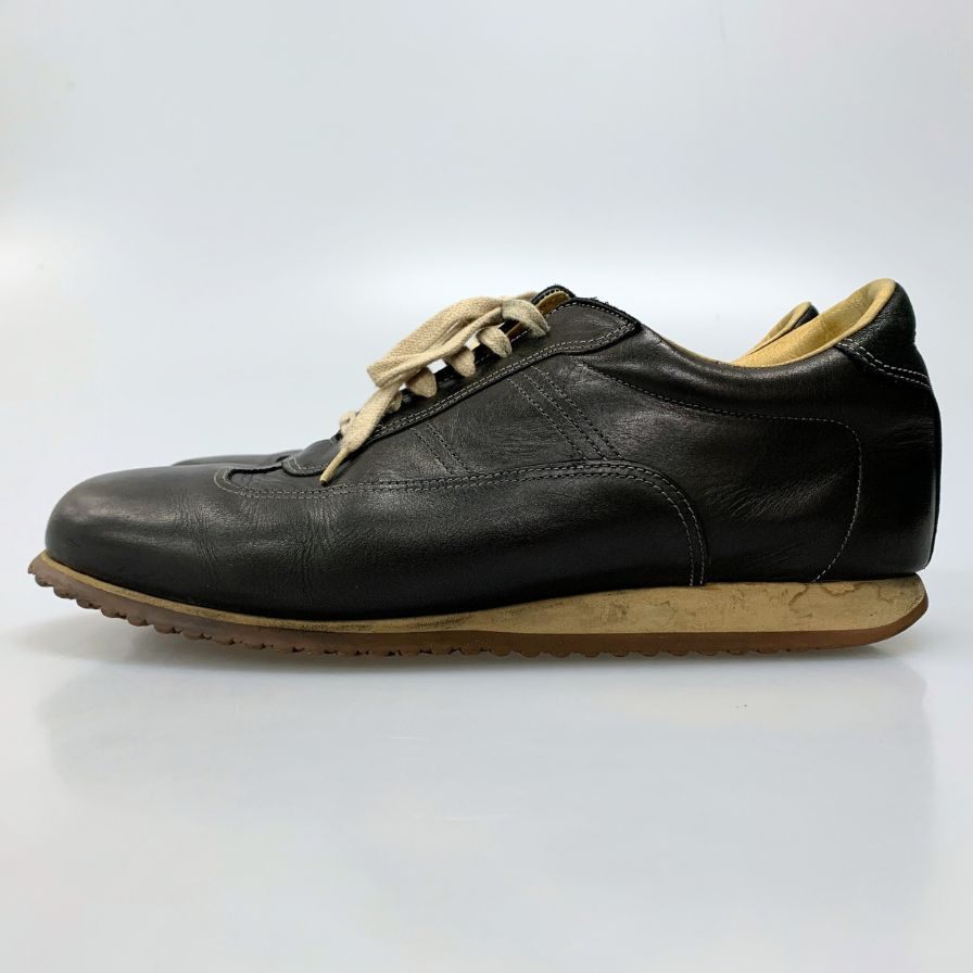 サントーニ レザースニーカー ブラック メンズ サイズ8 SANTONI 約26.5cm【AFC28】
