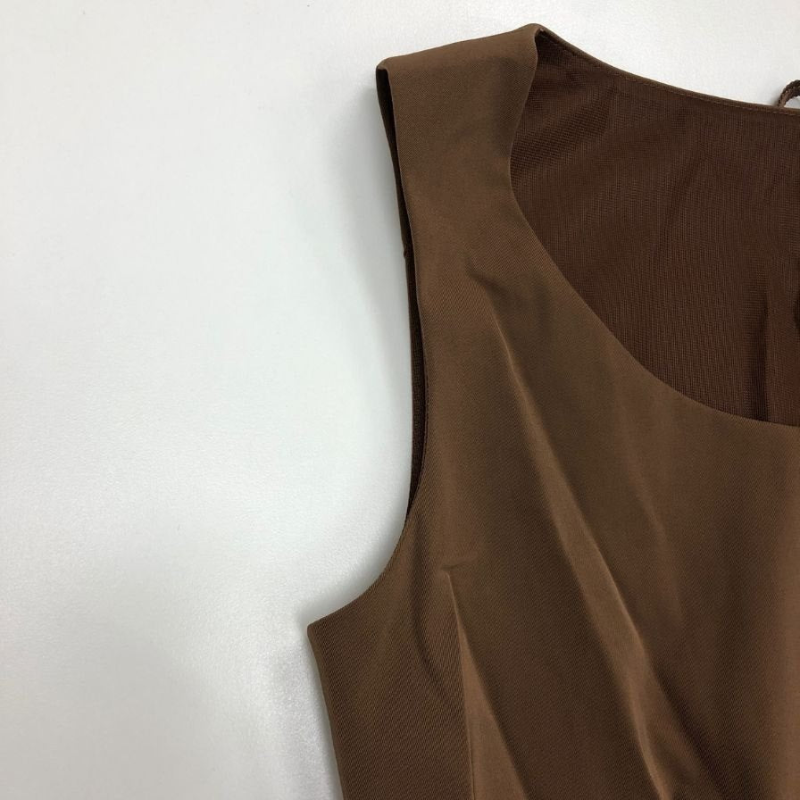 美品◆フォクシーニューヨーク ワンピース ノースリーブ 22641 ブラウン レディース サイズ40 FOXEY NEWYORK 【AFB21】