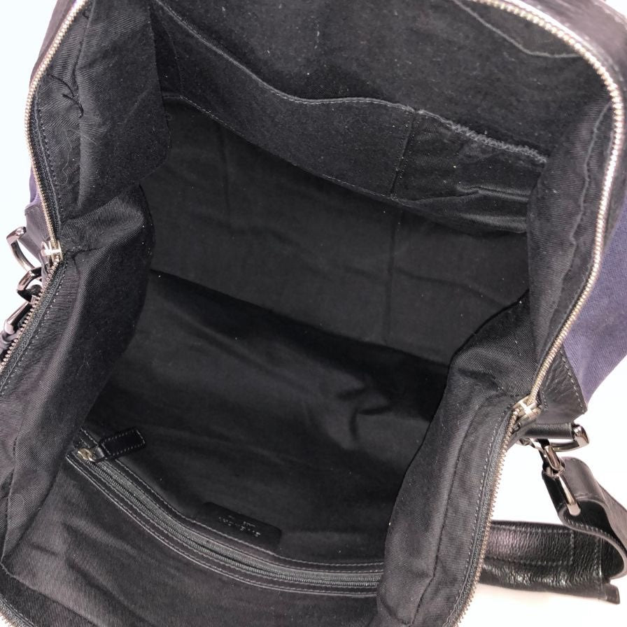 ジバンシー 2WAY ハンドバッグ ナイチンゲール キャンバス レザー コットン ネイビー ブラック GIVENCHY【AFE12】
