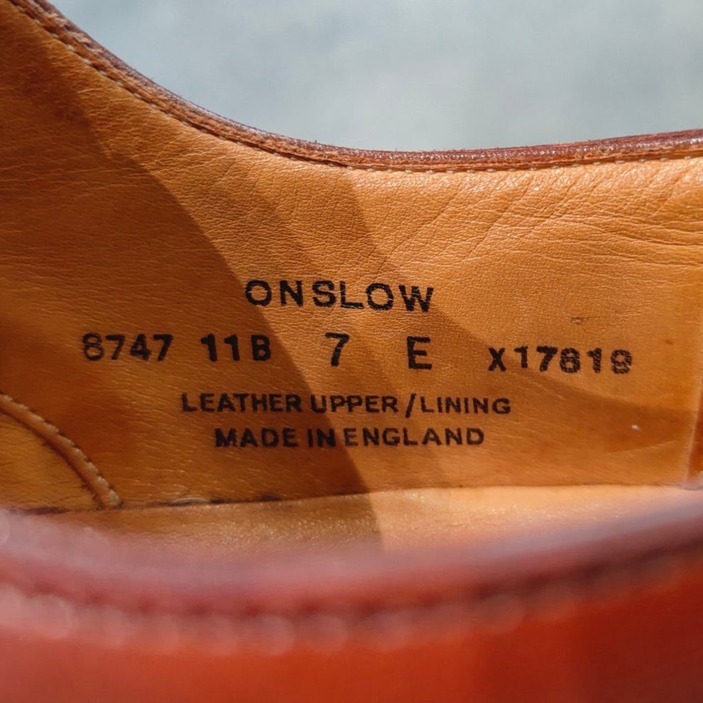 クロケット&ジョーンズ レザーシューズ オンスロー ブラウン メンズ サイズUK7E CROCKETT&JONES ONSLOW ビジネスシューズ 約25.5cm【LA】【中古】