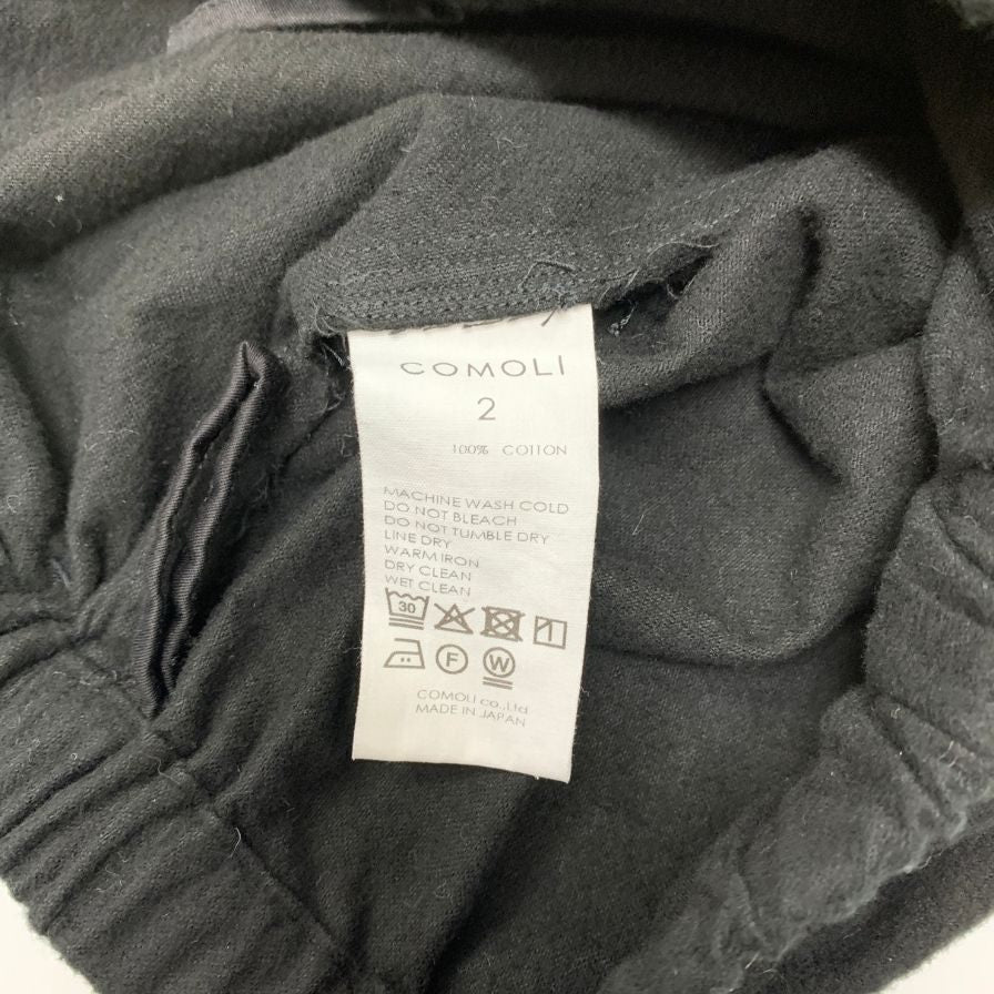 コモリ 25AW コットンネルテーパードパンツ ブラック メンズ サイズ2 C03-03024 COMOLI 【AFB10】
