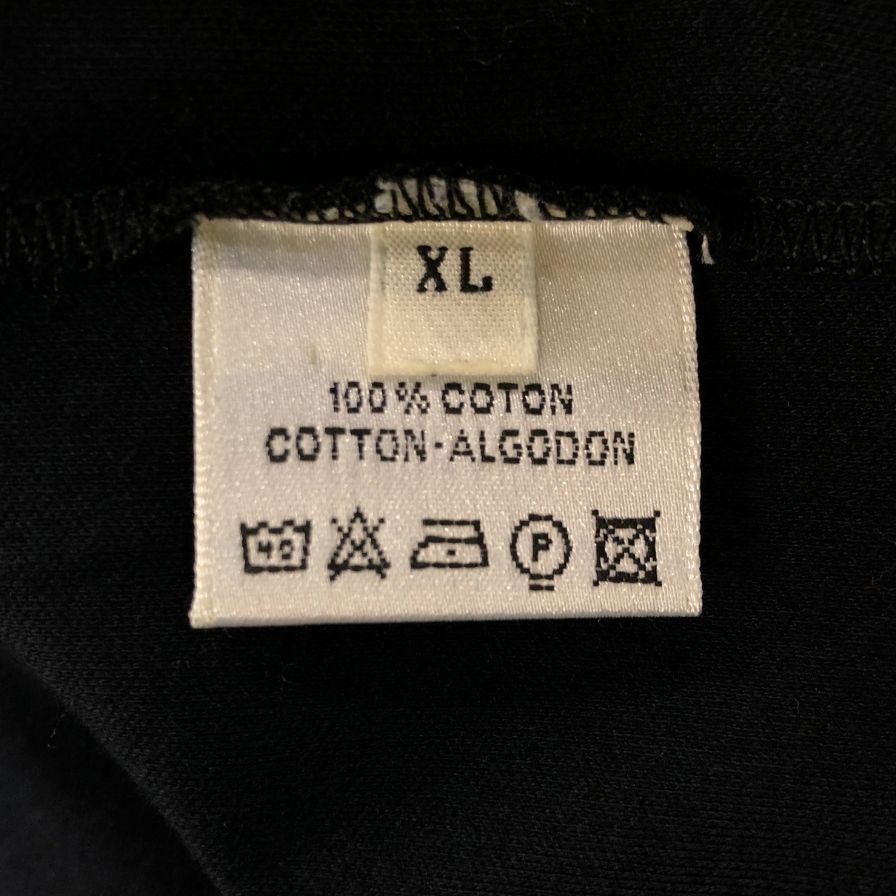 極美品◆エルメス 長袖カットソー 袖口刺繍 コットン100% フランス製 レディース サイズXL ブラック HERMES 【AFB13】