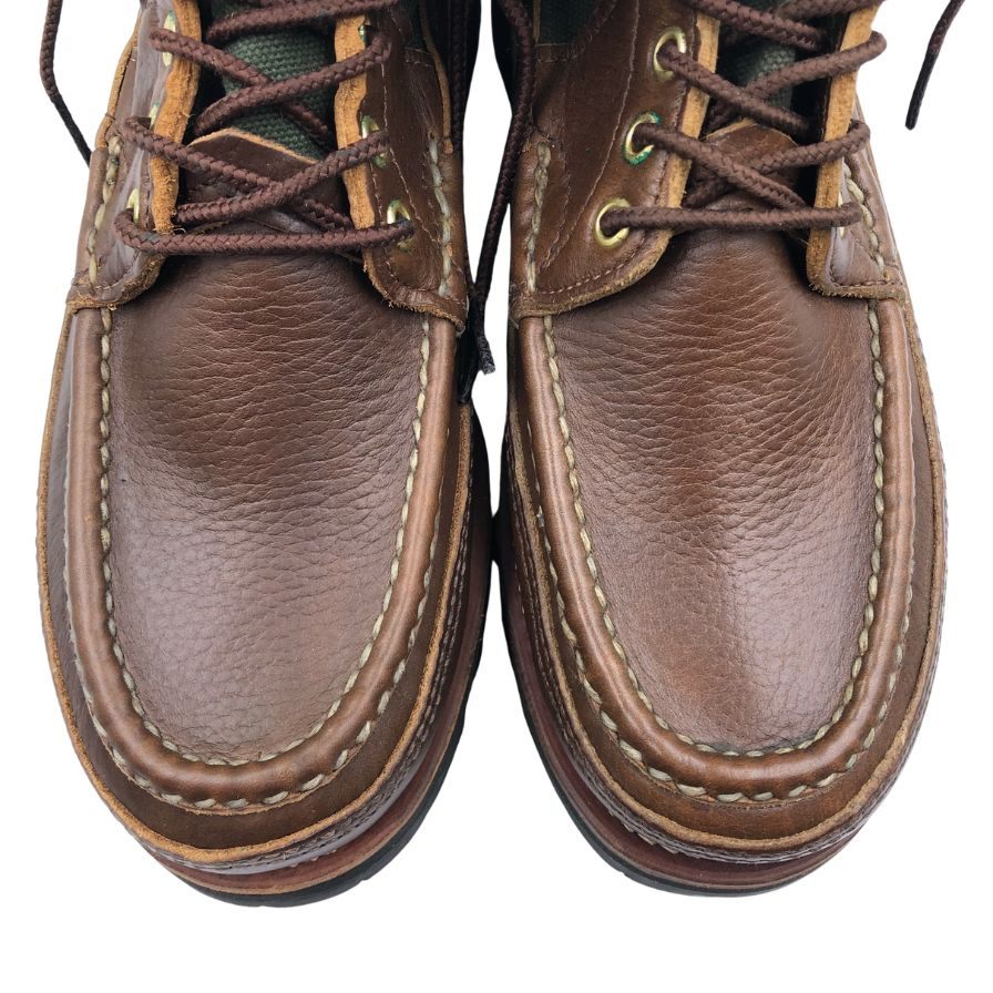 ラッセルモカシン レザーシューズ ブーツ Thula Thula レザー キャンバス 茶系 サイズ8E Russell Moccasin 約26.5cm【AFD3】