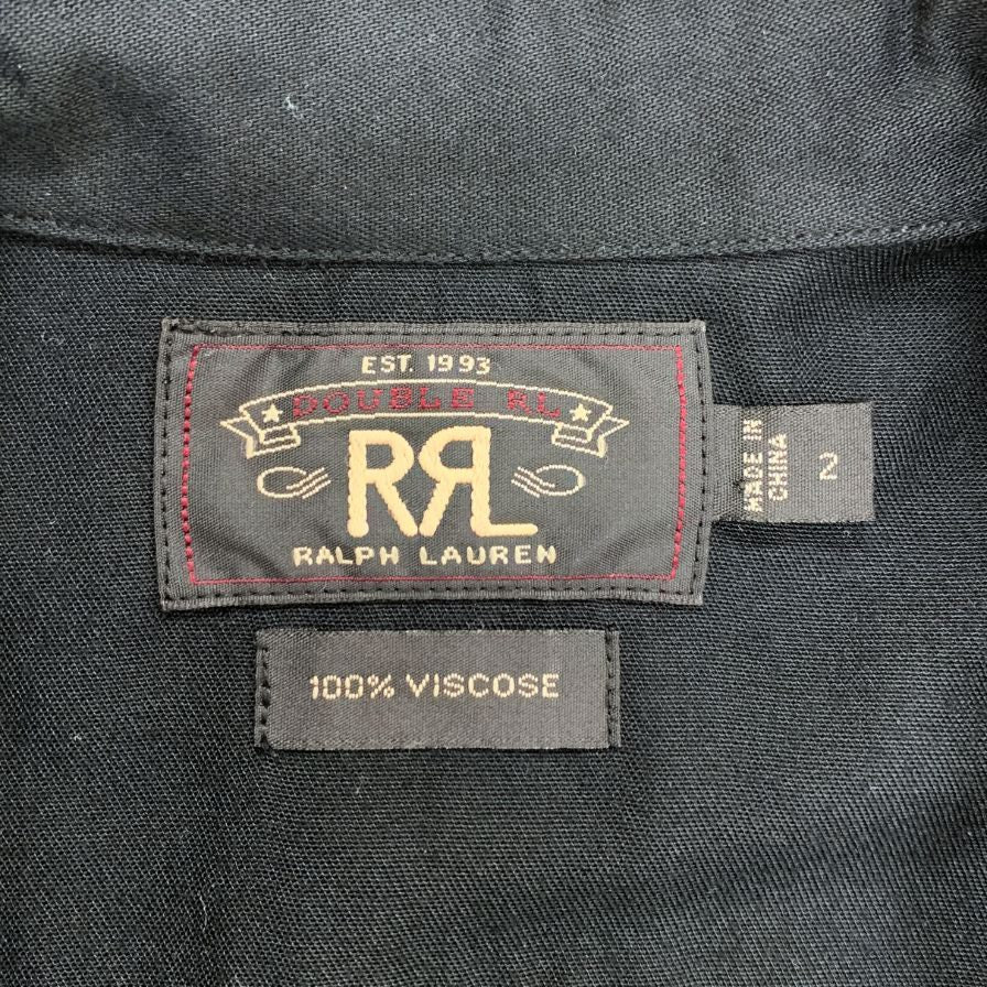 美品◆ダブルアールエル ラルフローレン ウエスタンシャツ スナップボタン レーヨン ブラック メンズ サイズ2 RRL RALPH LAUREN 【AFB27】