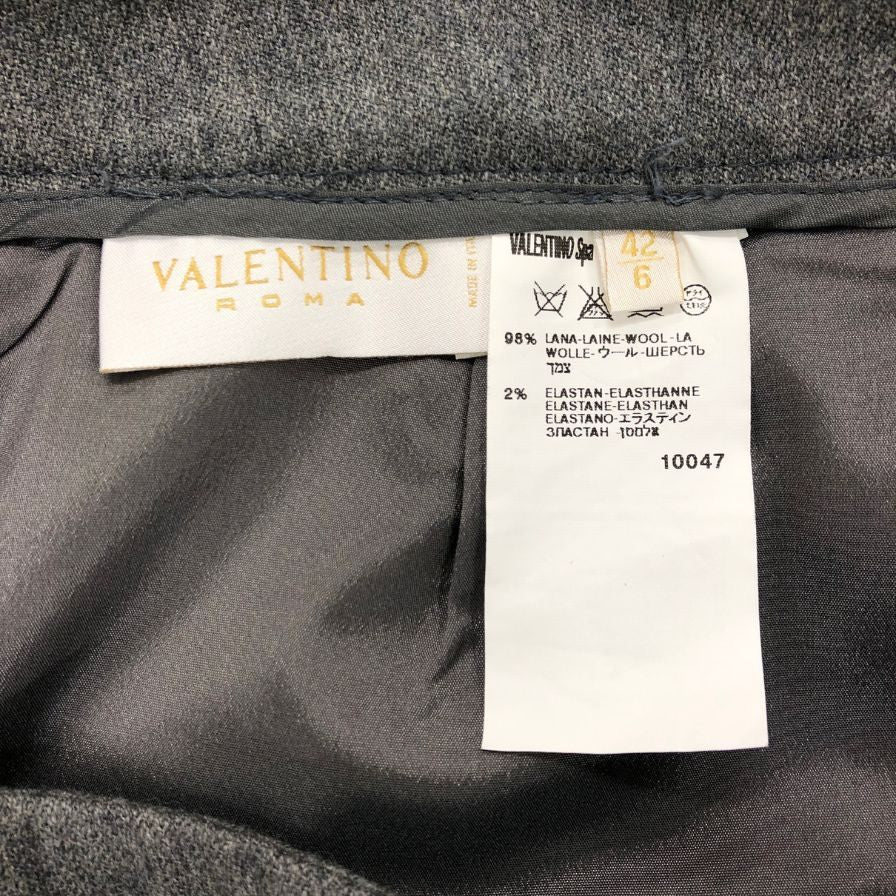 ヴァレンティノ ローマ スカート ウール レディース グレー サイズ42 VALENTINO【AFB18】