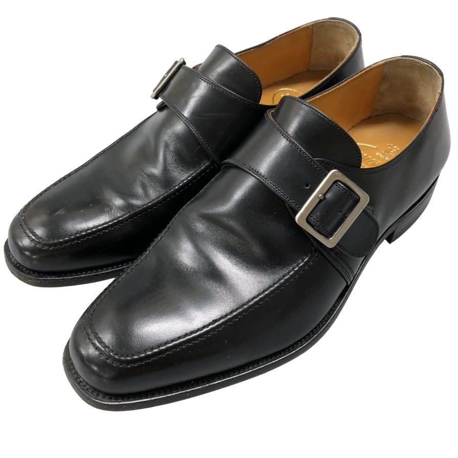 スコッチグレイン ヒロカワ レザーシューズ シングルモンク ストラップ F-4537 ブラック メンズ サイズ26 Scotch grain HIROKAWA 約26.0cm【AFC35】