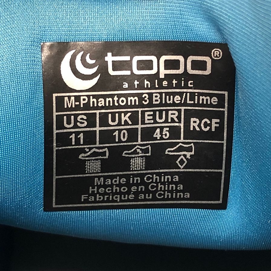 トポ アスレティック スニーカー PHANTOM 3 Blue Lime ブルー系 サイズUS11 メンズ TOPO ATHLETIC 約29.0cm【AFD15-2】