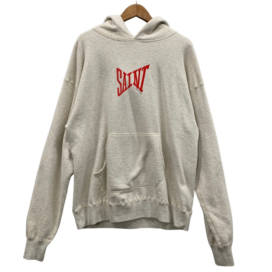 美品◆セントマイケル ロゴ パーカー 21AW サイズXL メンズ グレー SAINT MICHAEL 【AFB19】