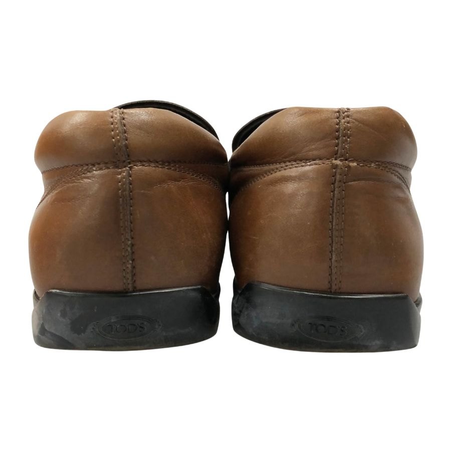 トッズ ペニーローファー ラバーソール レザー ブラウン メンズ サイズ7 TOD'S 約25.5cm【AFD8】