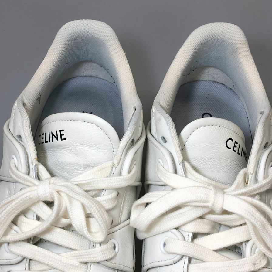 セリーヌ ローカットスニーカー レザー CT-04 ホワイト メンズ サイズ39 CELINE BREAK LOW 約24.0cm【AFD6】