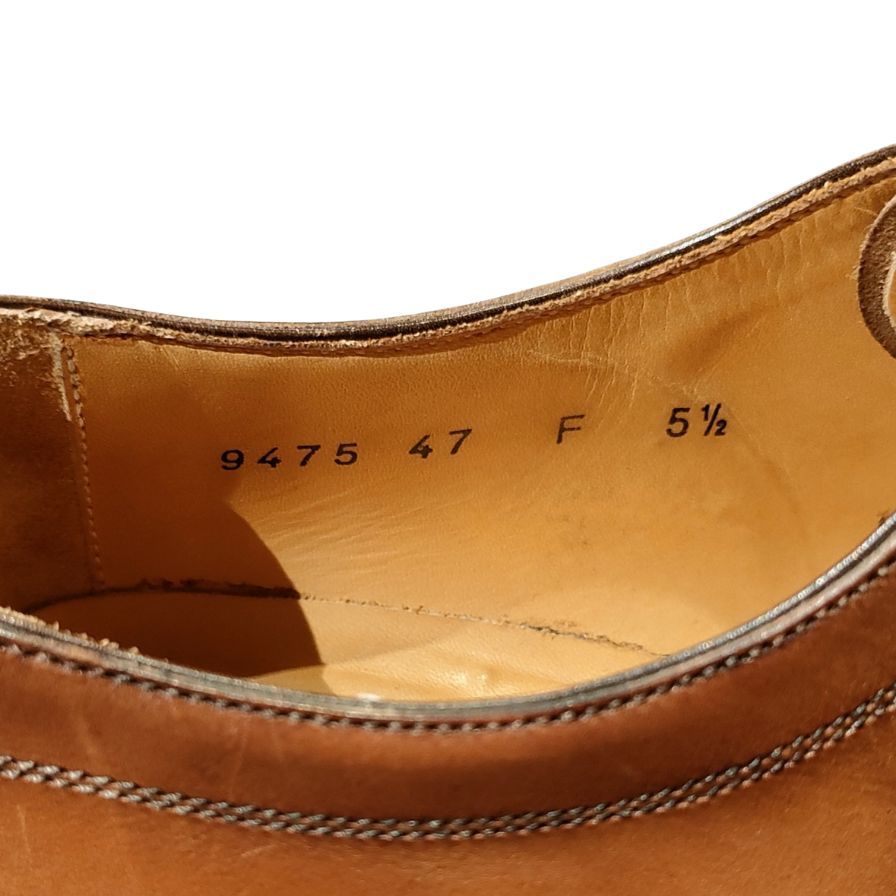 サントーニ レザーシューズ Uチップ ブラウン メンズ サイズUK5.5 Santoni ビジネスシューズ 約24.0cm【LA】【中古】