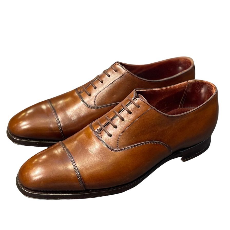 クロケット&ジョーンズ オードリー レザーシューズ 9447 ストレートチップ サイズ7E メンズ ブラウン系 CROCKETT&JONES AUDLEY ビジネスシューズ 約26.0cm【LA】【中古】