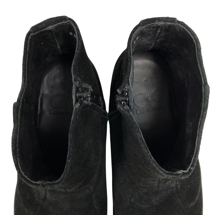 カルバンクライン ブーツ バックジップ ブラック スウェード 0512 サイズ40 Calvin Klein 約26.5cm【AFC32】