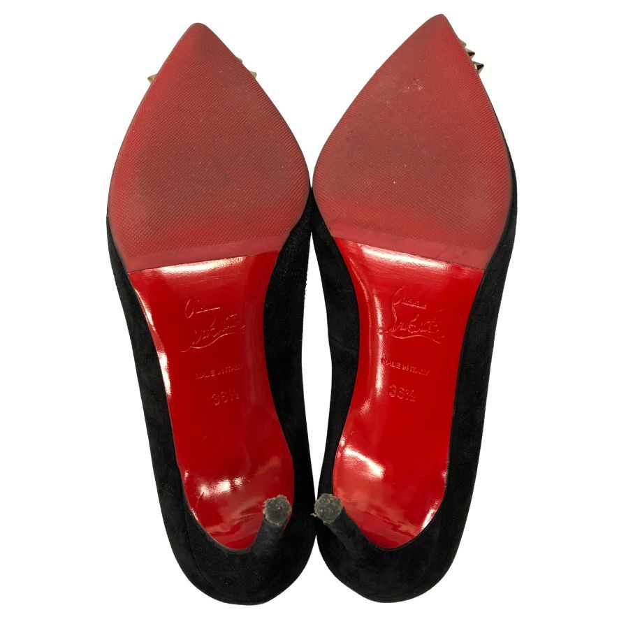 クリスチャンルブタン パンプス ハイヒール スエード スパイクスタッズ ブラック レディース サイズ23.5 Christian Louboutin 約23.5cm【AFC44】