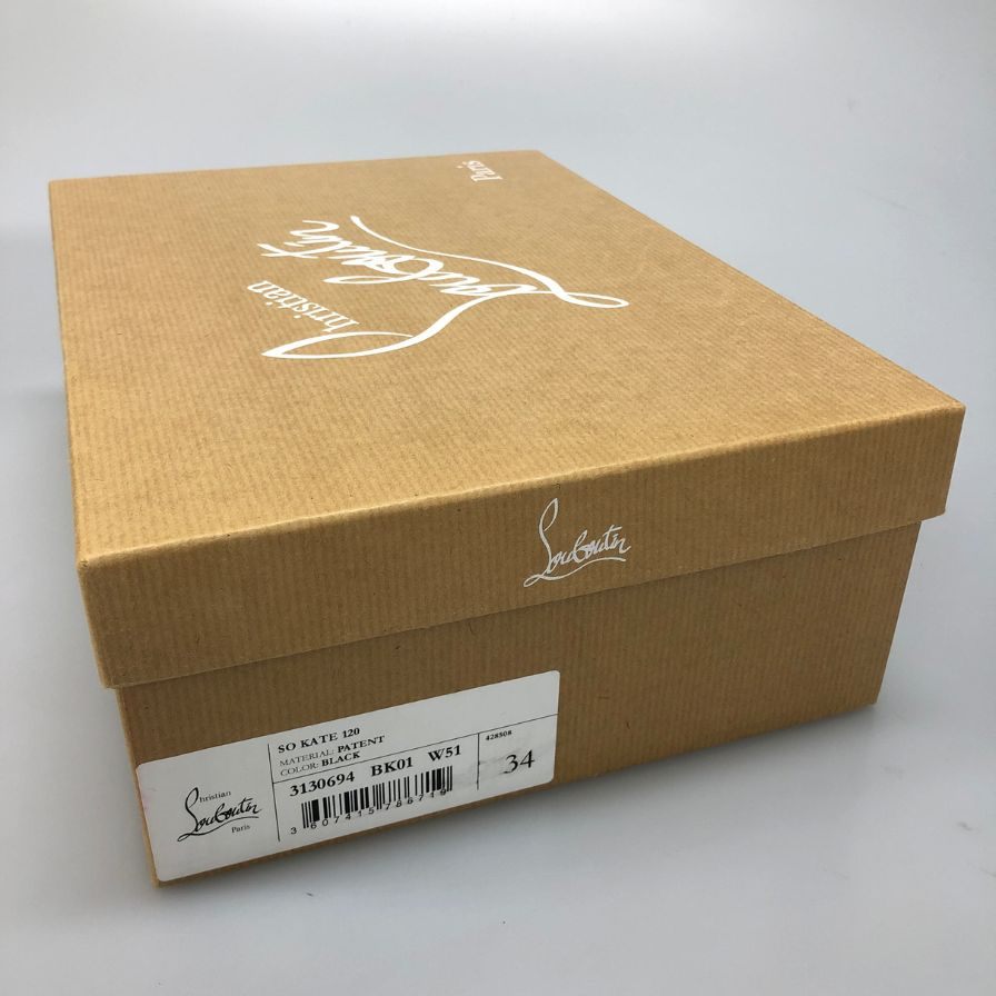 クリスチャン ルブタン パンプス パテントレザー ソーケイト ポインテッドトゥ ブラック レディース サイズ34 Christian Louboutin 約20.5cm【AFD15-2】