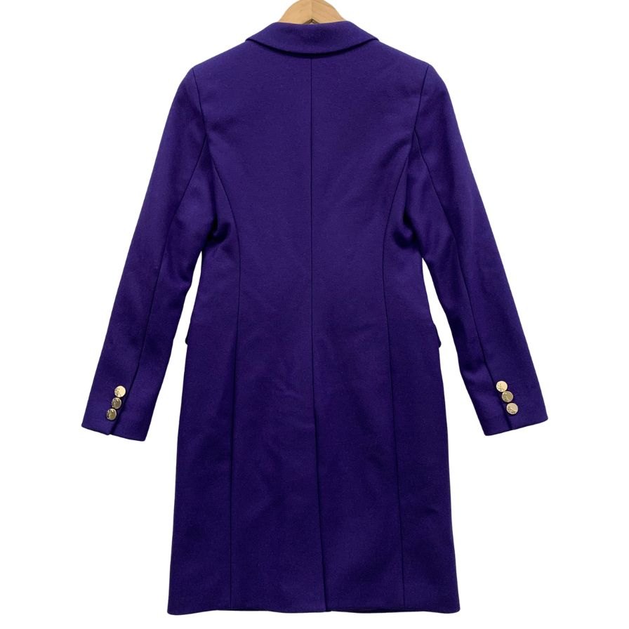 中古◆ジャンニヴェルサーチェ コレクション チェスターコート カシミヤ混 レディース サイズ38 パープル GIANNI VERSACE 【AFA2】