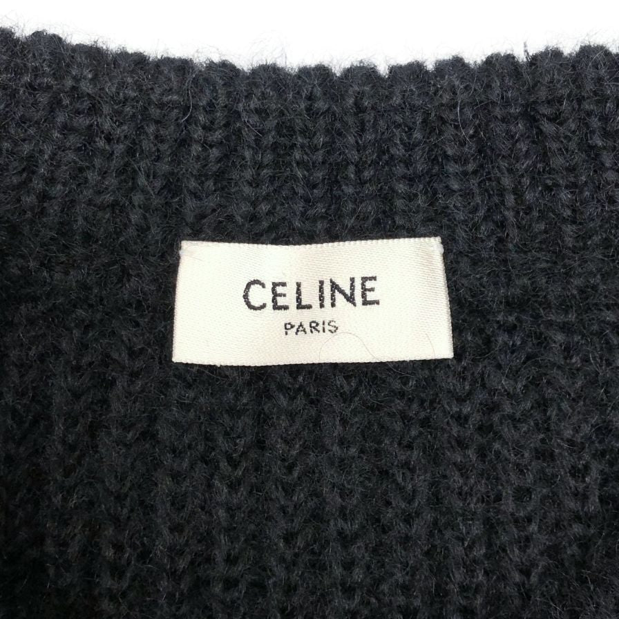 新品同様◆セリーヌ バイ エディスリマン モヘア クルーネック セーター 2AB05599S ブラック サイズL メンズ CELINE 【AFB31】