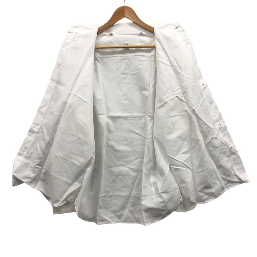 極美品◆オリアン ドレスシャツ コットンリネン ホライト系 小柄 メンズ サイズL ORIAN 【AFB11】