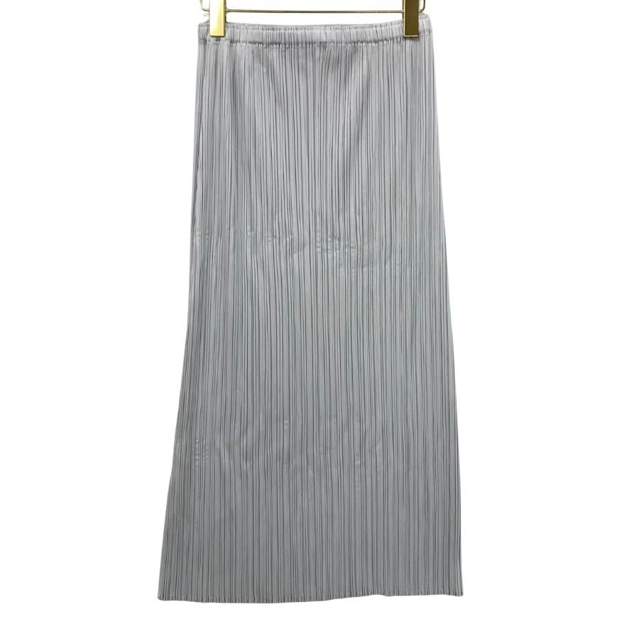 プリーツプリーズ イッセイミヤケ ロングスカート グレー サイズ2 PP55-JG102 PLEATS PLEASE ISSEY MIYAKE【AFB48】