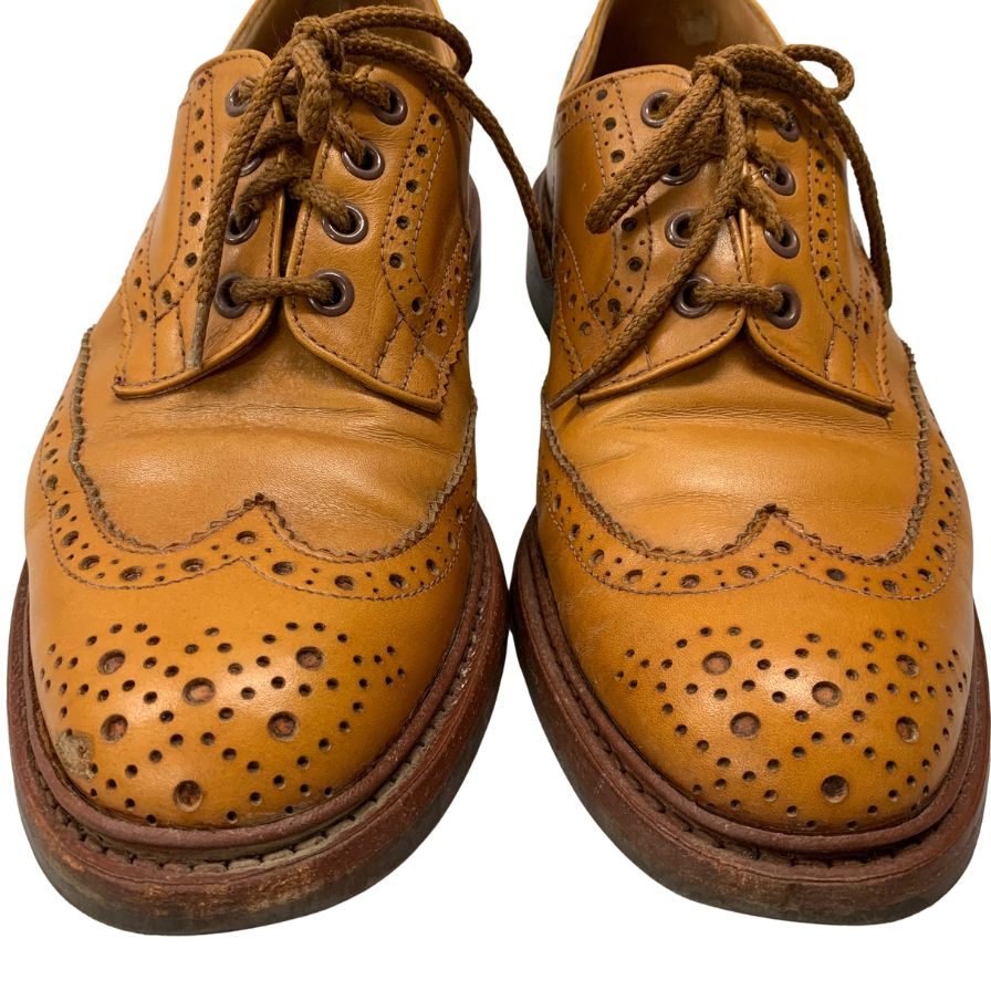 トリッカーズ レザーシューズ バートン ウイングチップ 75633 サイズ7.5 ブラウン系 メンズ Tricker's 約26.0cm【AFC43】
