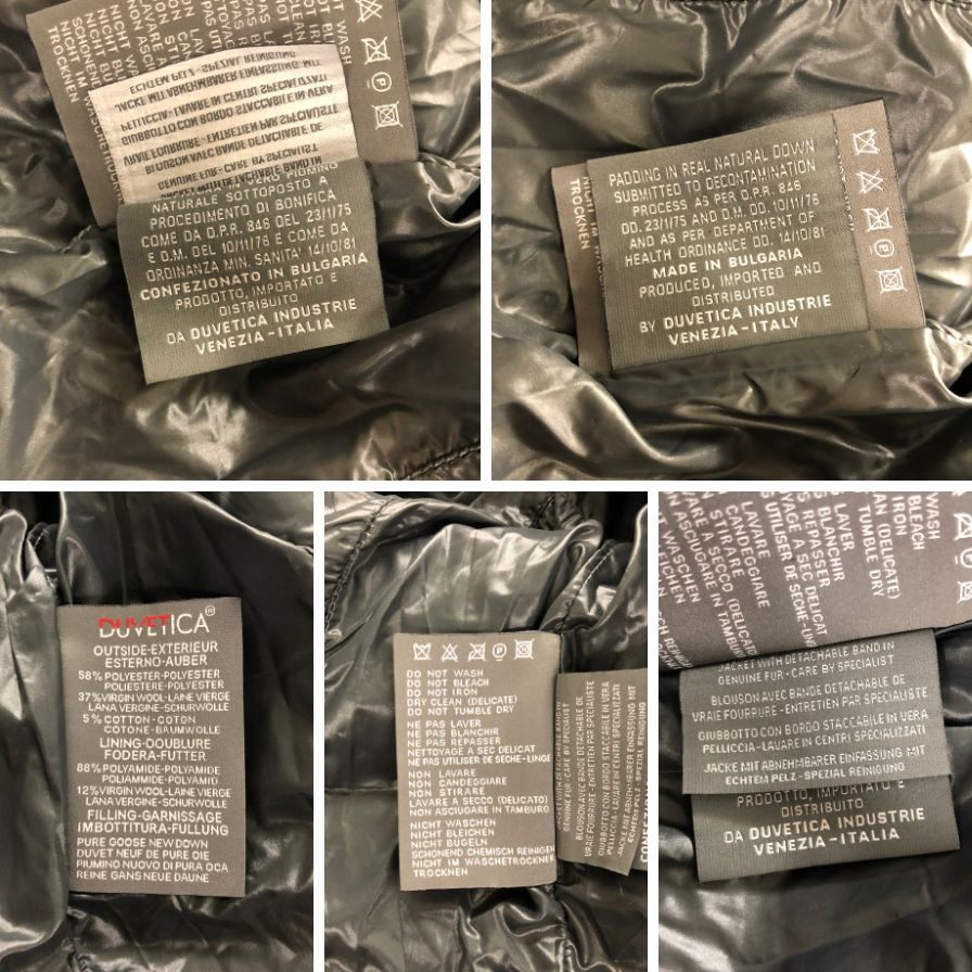 美品◆デュベティカ ダウン ダッフルコート風 切替し ファー付きフード ネイビー メンズ サイズ42 DUVETICA 【AFA24】