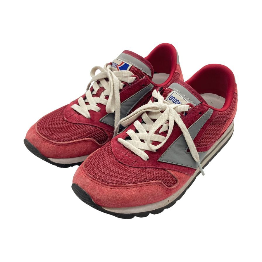 ブルックス ローカットスニーカー スウェード メッシュ 切替 ローテク ランニング ボルドー メンズ サイズ27cm BROOKS RUNNING 約27.0cm【AFC41】