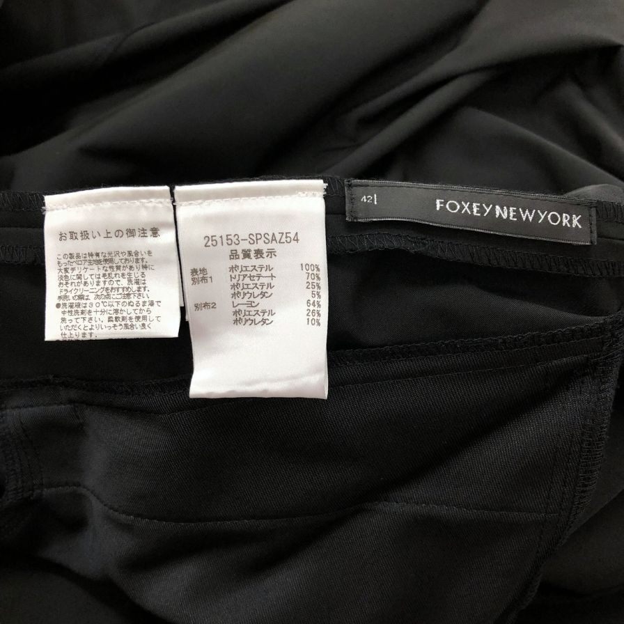 美品◆フォクシー ニューヨーク ワンピース 25153-SPSAZ54 ノースリーブ ブラック レディース サイズ42 FOXEY NEW YORK 【AFB25】