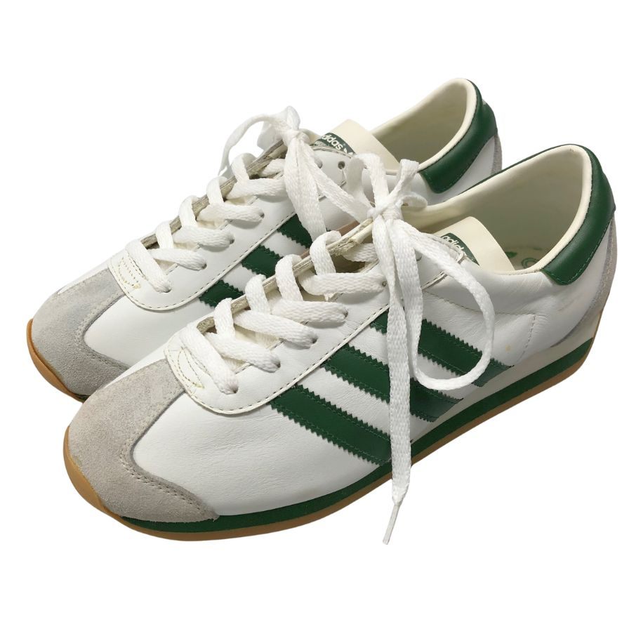 アディダス スニーカー カントリー 90年代 デッドストック ハイドレザー メンズ サイズ27cm ホワイト グリーン adidas 約27.0cm【AFC2】