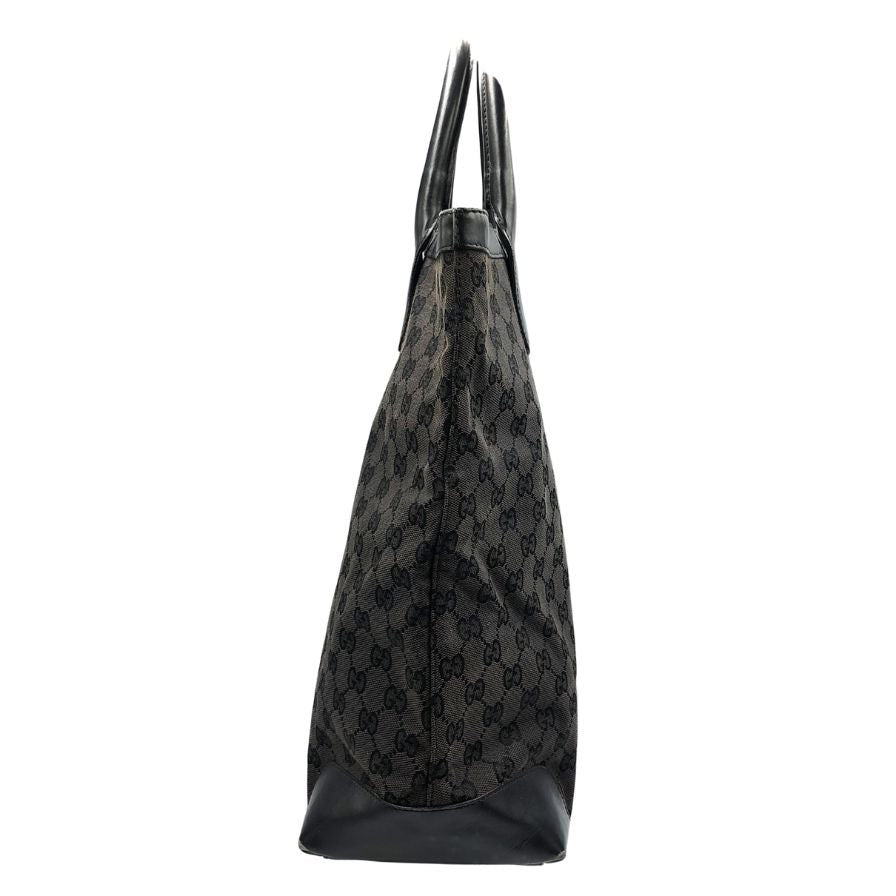 グッチ トートバッグ GGキャンバス ハンド 切替 レザー ウィメンズ ブラック GUCCI【AFE11】