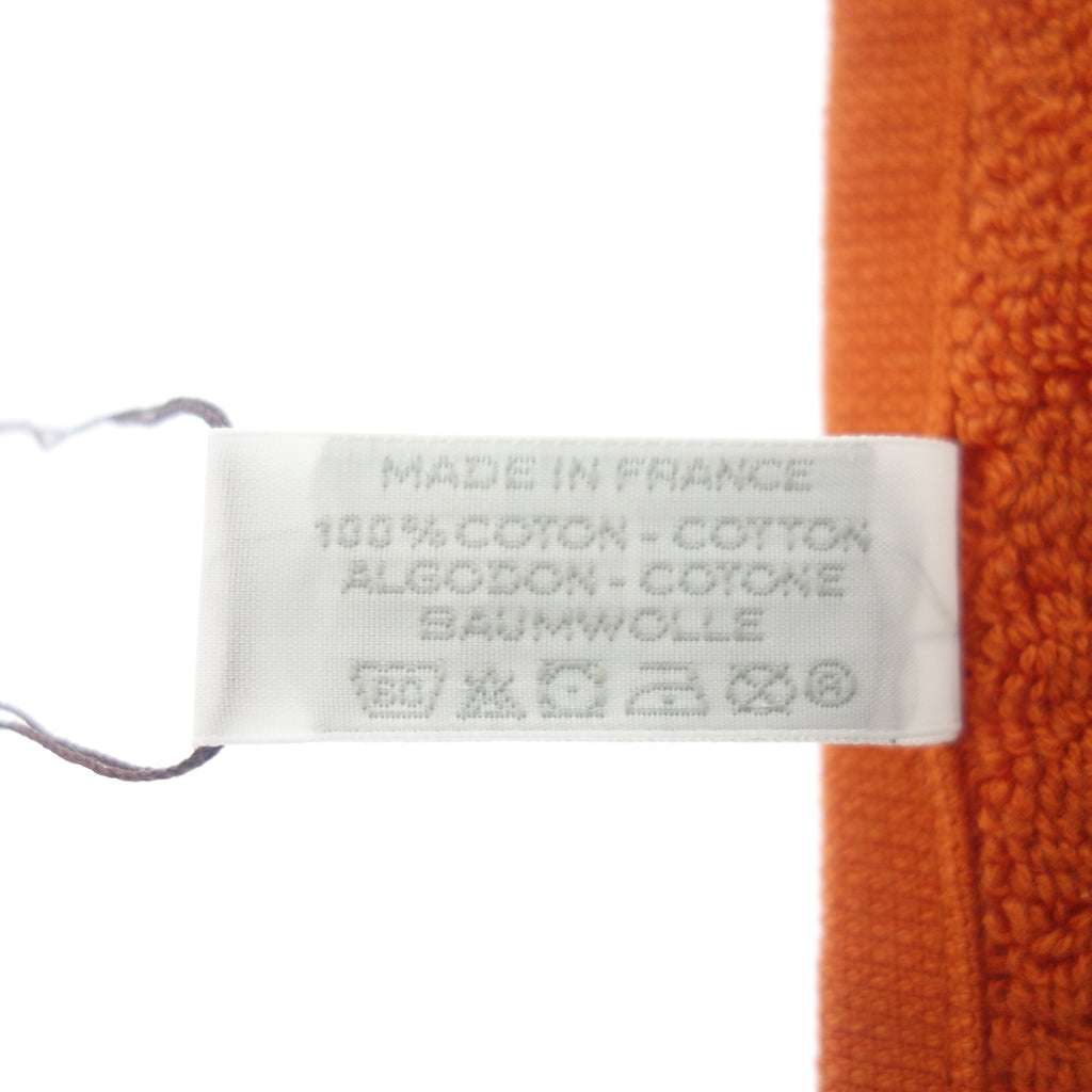 新品同様◆エルメス ハンドタオル ステアーズ コットン100% オレンジ系 HERMES【AFI22】