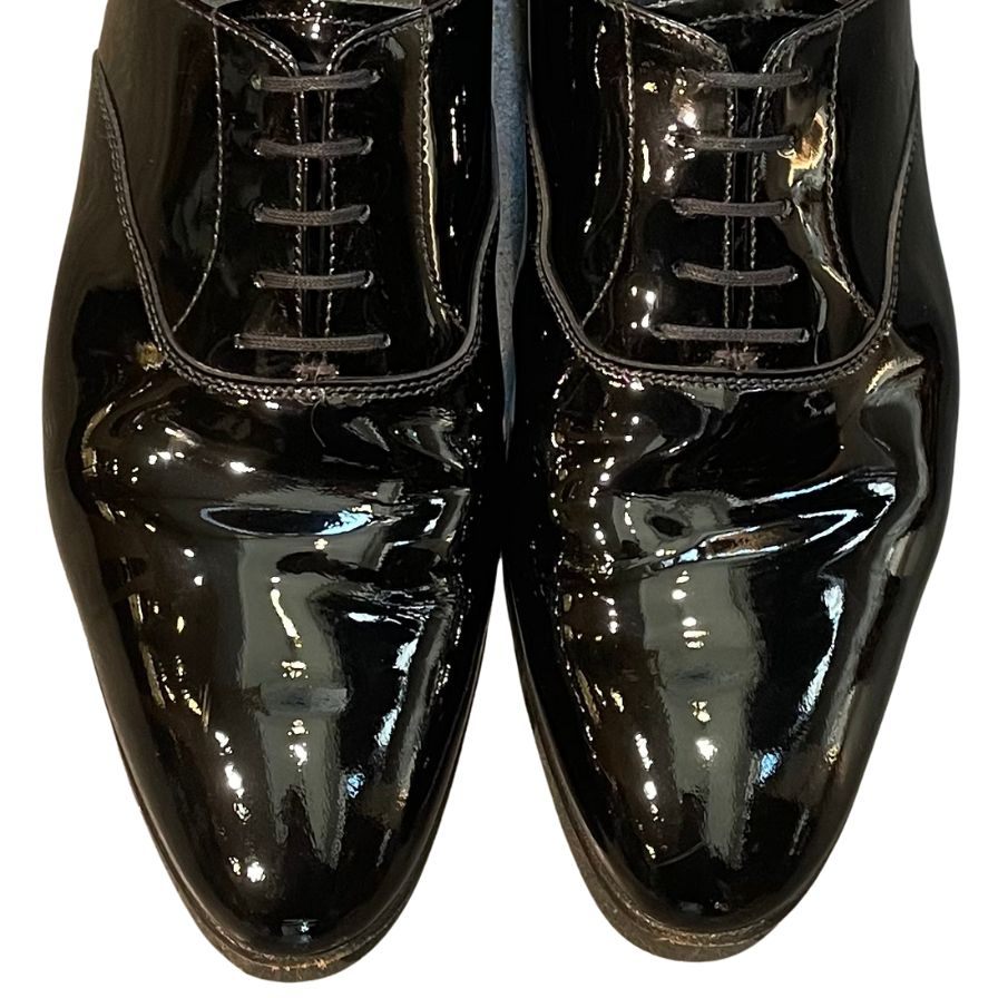 クロケット&ジョーンズ レザーシューズ プレーントゥ チャーム パテントレザー ブラック メンズ サイズUK8E CROCKETT&JONES ビジネスシューズ 約26.5cm【LA】【中古】
