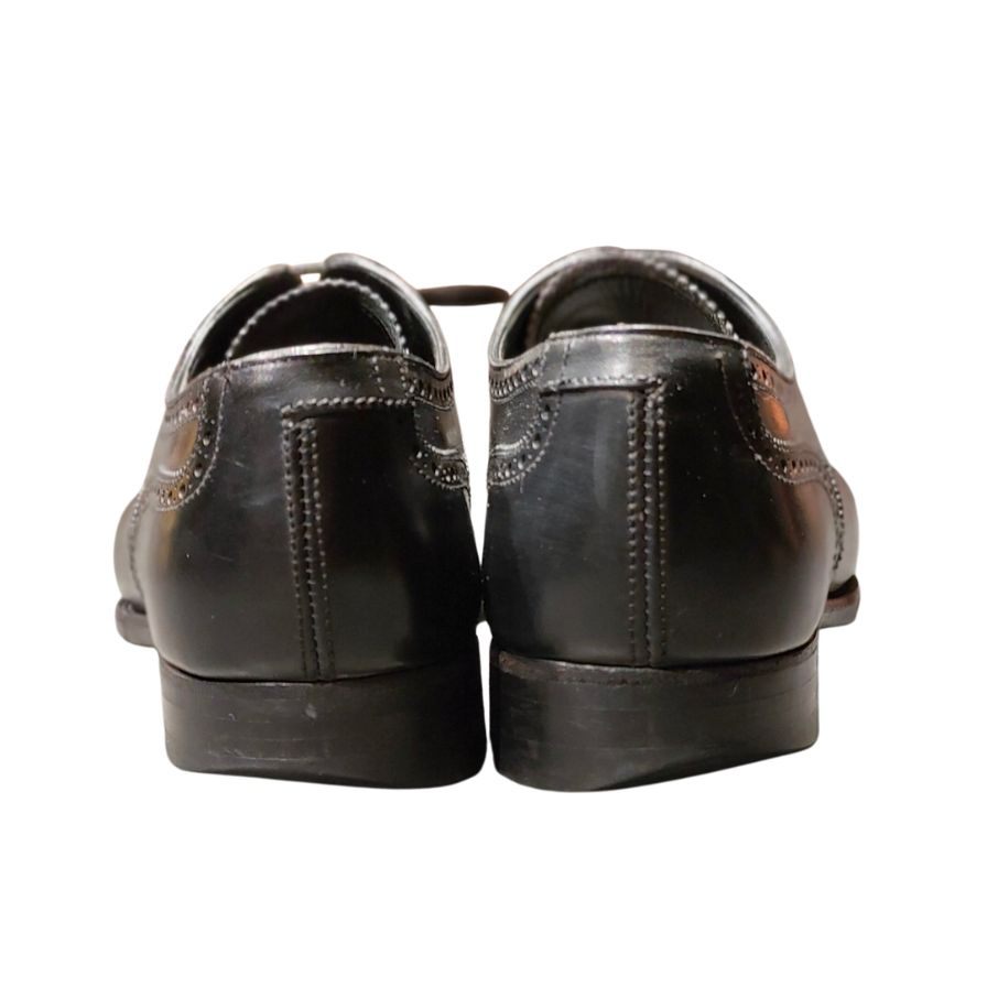 クロケット&ジョーンズ レザーシューズ セミブローグ ウェルベック ダイナイトソール ブラック メンズ サイズ6D Crockett&Jones WELBECK ビジネスシューズ 約24.5cm【LA】【中古】