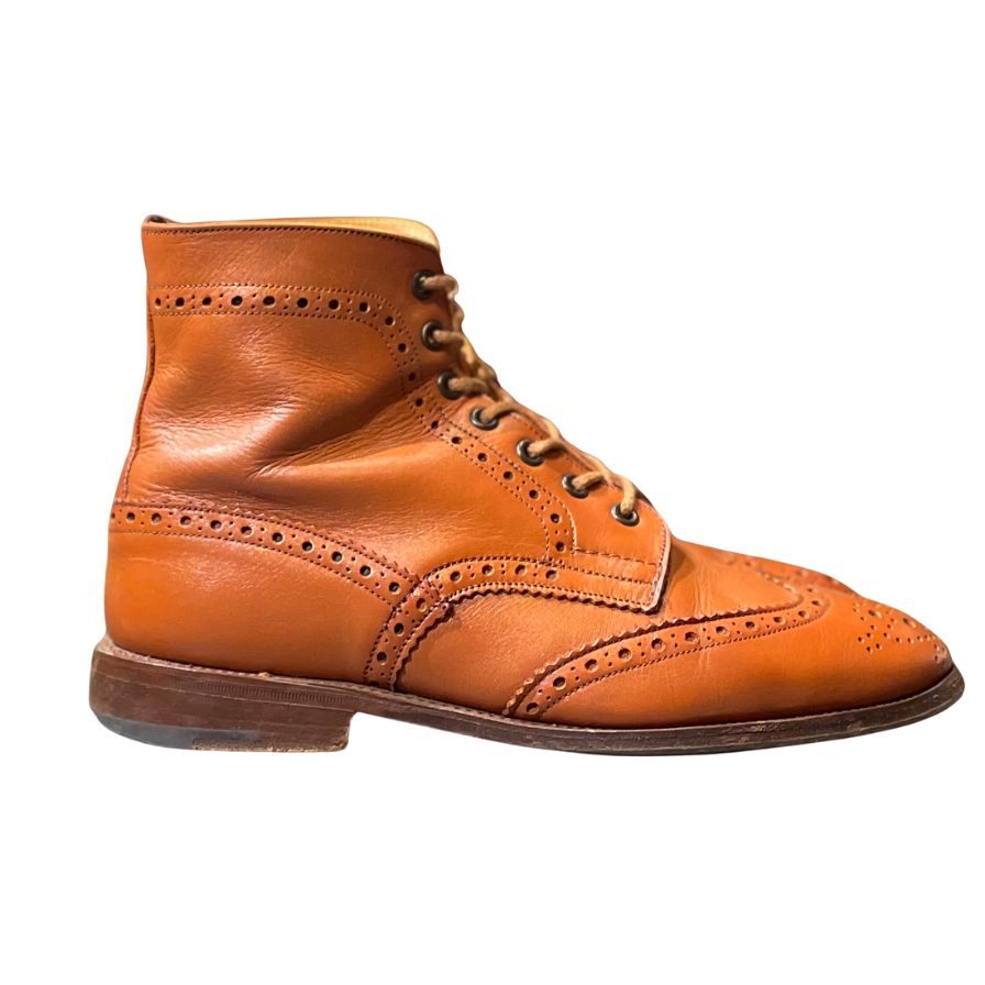 トリッカーズ レザーシューズ カントリーブーツ レースアップ モールトン M2508 メンズ ブラウン サイズUK7.5 Tricker's MALTON 約26.5cm【LA】【中古】