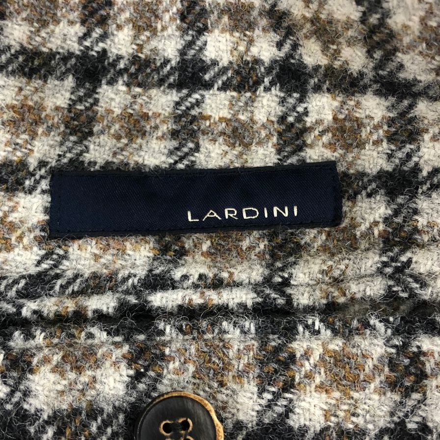 極美品◆ラルディーニ テーラードジャケット JB22526AQ ウール 格子柄 マルチカラー メンズ サイズ44 LARDINI 【AFA8】