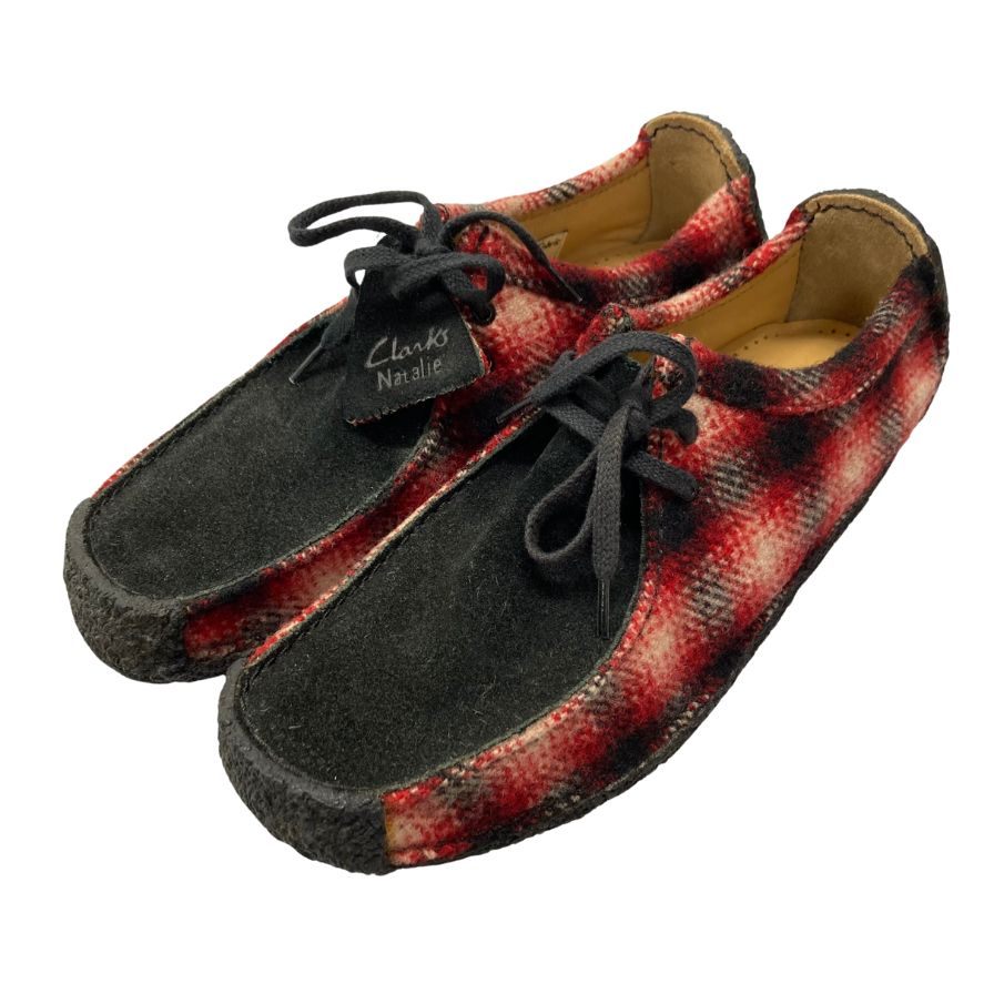 クラークス ナタリー チェック柄 メンズ サイズ6.5G レッド Clarks