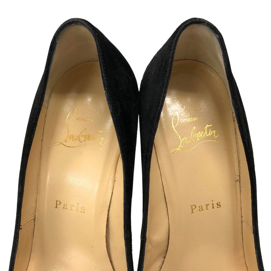 クリスチャンルブタン パンプス ハイヒール スエード スパイクスタッズ ブラック レディース サイズ23.5 Christian Louboutin 約23.5cm【AFC44】