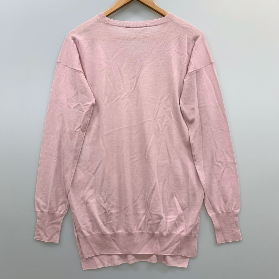 極美品◆ステラマッカートニー ウールニット セーター Vネック レディース サイズ42 ピンク STELLA McCARTNEY 【AFB19】