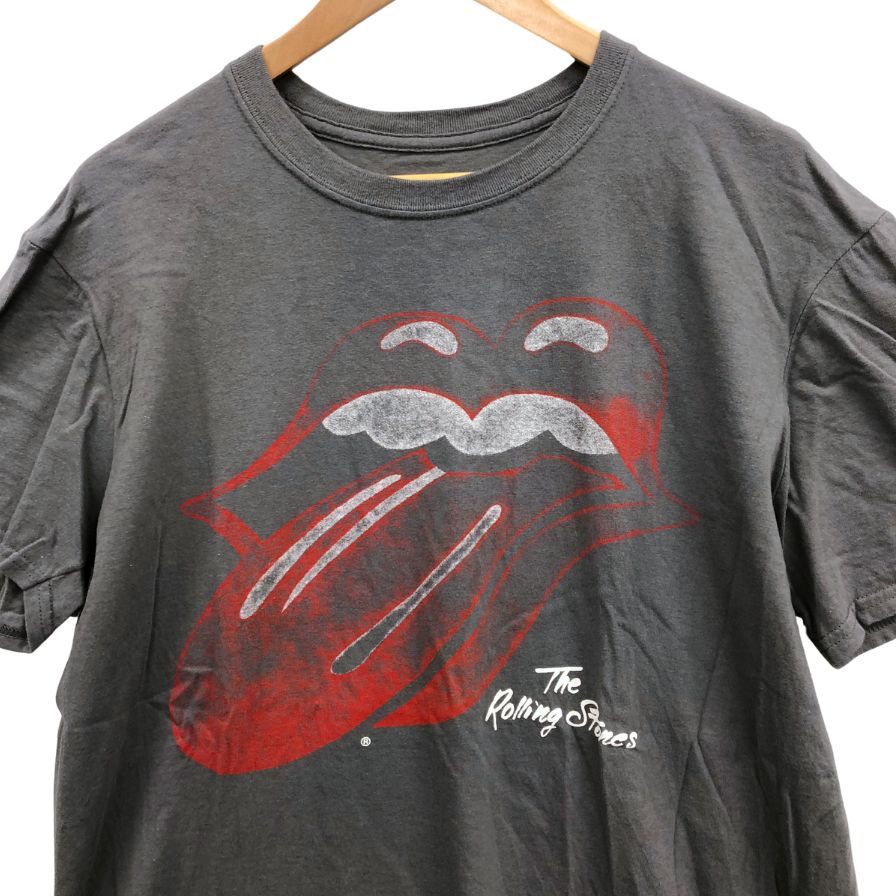 中古◆ローリングストーンズ Tシャツ リップ&タン グレー系 メンズ サイズL The Rolling Stones 【AFB9】