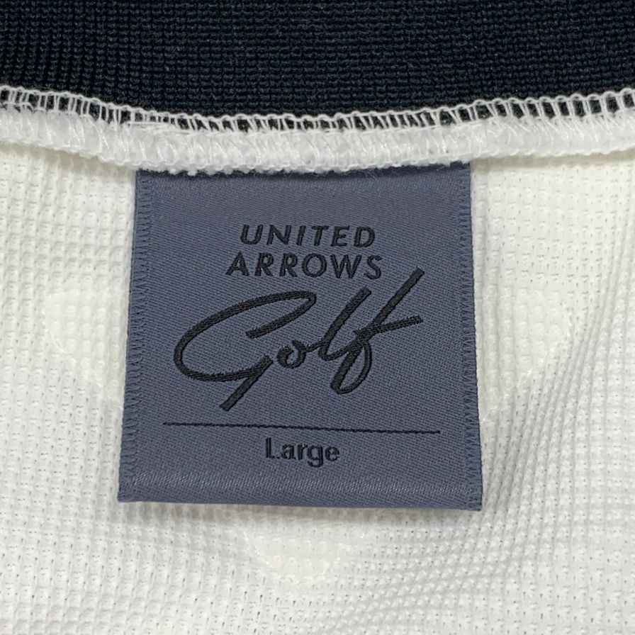 極美品◆ユナイテッドアローズ ゴルフ シャツ ホワイト モックネック メンズ サイズL UNITED ARROWS GOLF 【AFB45】