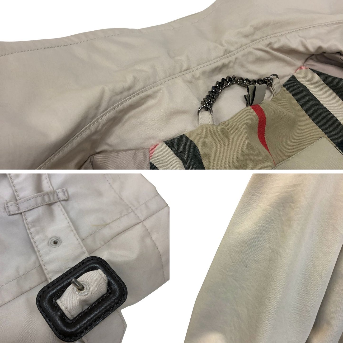極美品◆バーバリー トレンチコート コットン ナイロン アイボリー サイズEUR52 BURBERRY 【AFA16】