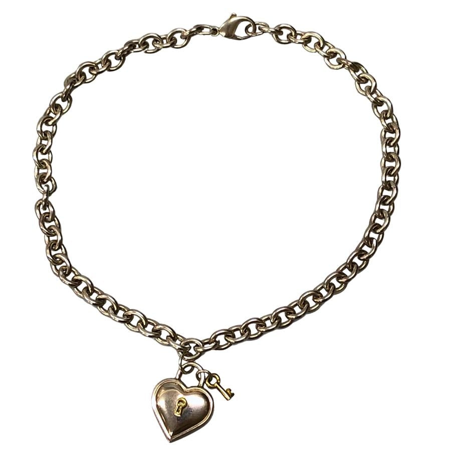 ティファニー ネックレス ロックハート SV925 K18 コンビ シルバー&ゴールド ユニセックス Tiffany&Co.【AFI10】