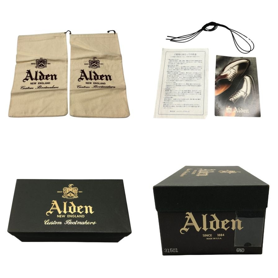 オールデン レザーシューズ フルブローグ 31501 スエード メンズ サイズUS6.5D ネイビー ALDEN 約25.5cm【AFD6】