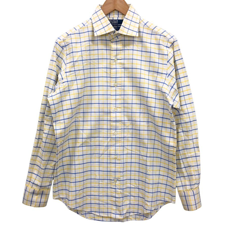 ポロ ラルフローレン チェックシャツ イエロー系 メンズ サイズM POLO RALPH LAUREN【LA】
