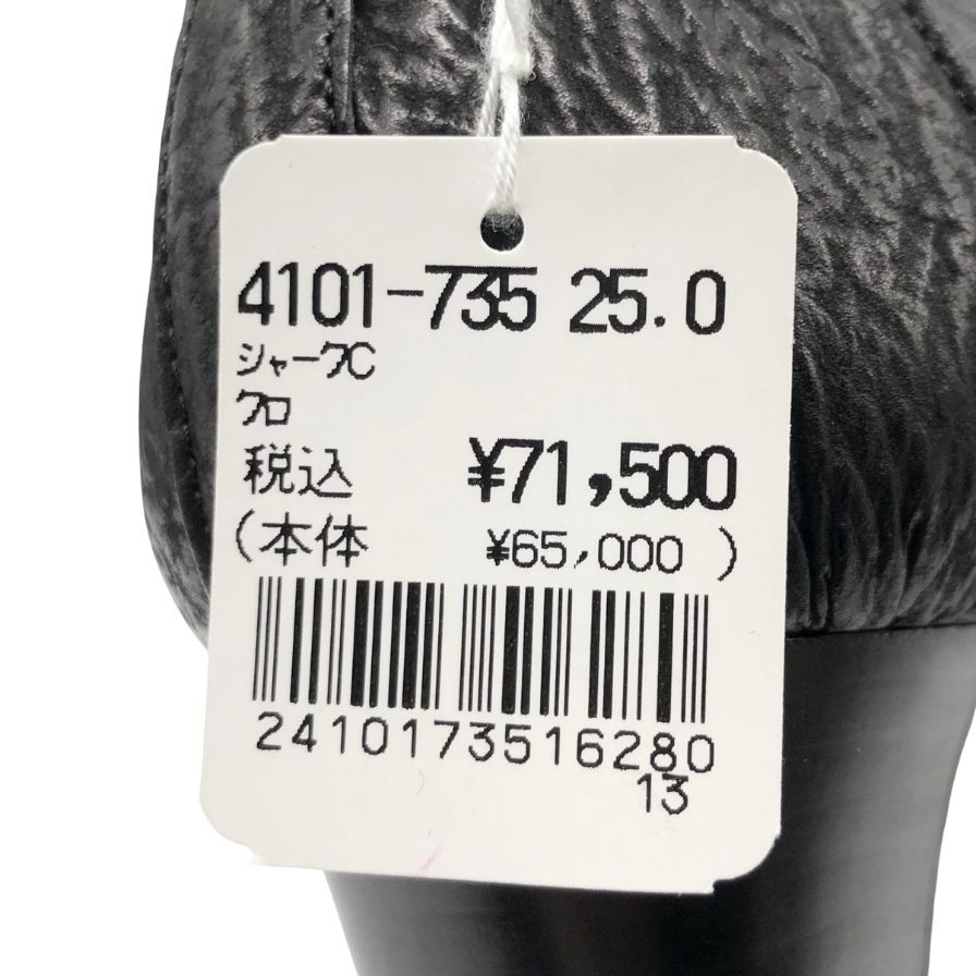 新宿屋 レザーハイヒール シャーク 4101-735 ブラック 25㎝ レディース shinjukuya 約25.0cm【7-17】