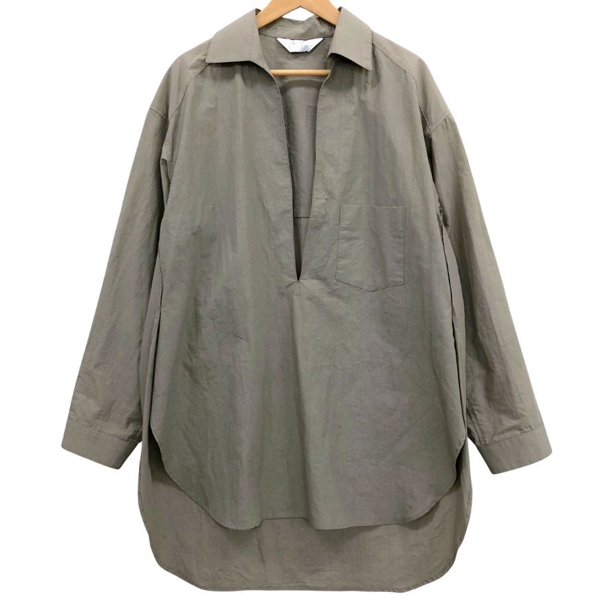 極美品◇アンセルム スキッパー ロングシャツ 長袖シャツ プル