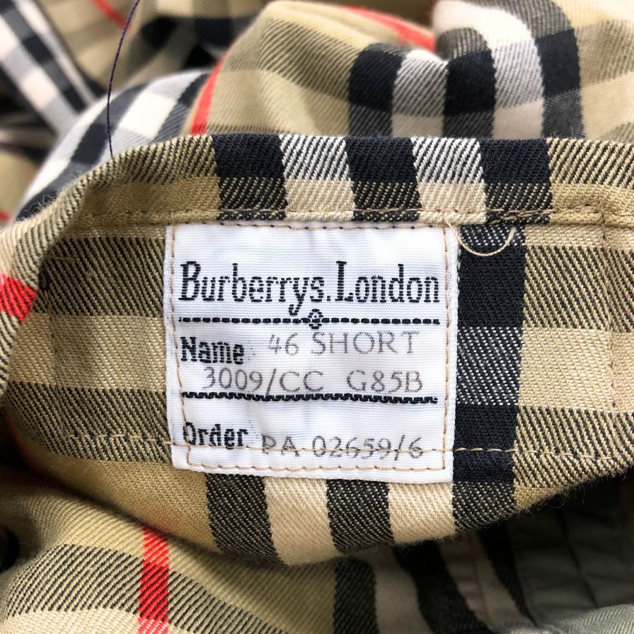 バーバリー バルカラーコート 85年製 旧タグ イングランド製 オリーブ メンズ サイズ46 Burberry【LA】